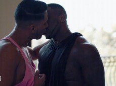 Cesar Xes gets stroked and kissed by Black dilf Micah Martinez 0144 10 gif