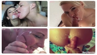 脸部射液和吞下去汇编＃1-SexySpunkyGirl