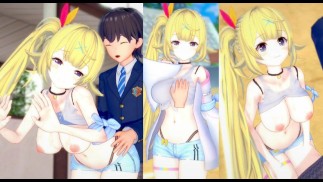 [无尽游戏 Koikatsu ！ ] 与 VTuber 发生性关系 大山雀 Hoshikawa Sara。 3DCG 色情动漫视频。