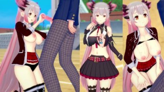 [无尽游戏 Koikatsu ！ ] 与 VTuber 发生性关系 大山雀 Suou Patra。 3DCG 色情动漫视频。