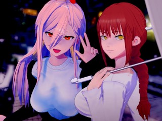 电锯人动漫无尽 3D 编译（Makima、Power、Reze）