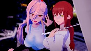 电锯人动漫无尽 3D 编译（Makima、Power、Reze）