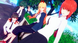 他妈的所有女孩从电锯人到中出 - 动漫无尽 3d 合辑