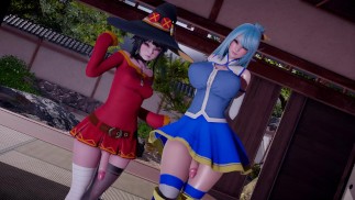 [Futanari Hentai]Futas Aqua 和 Megumin 互相做爱