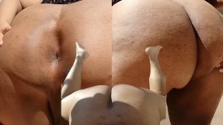 Curvy Femboy 在后院晒日光浴脸颊