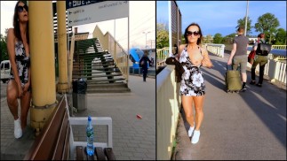 她在火车站撒尿并自慰达到高潮