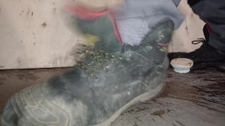 Christmas Candle Crush & Trample. Destroyed by dirty size 11 boots 👣👣