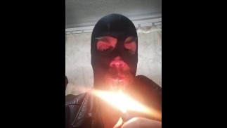 Ski Mask Smoke Wearing Black Leather Coat
