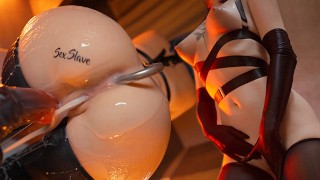 绑和中出：顺从的女孩用钩进行BDSM训练