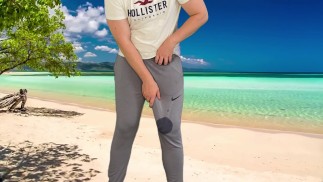 怪物鸡巴免提射精在公共海滩上