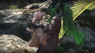 高大的巧克力兔女把粉红色的宾博花女孩放入交配压力机|花坛的命运 S2E12