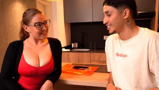 Busty real estate agent tries to convince her client to buy by giving him a good cock blowjob