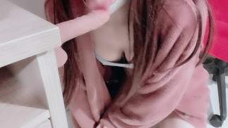 Sissy sucks big cock and drinks semen after being “” cum in mouth“”【女装 blowjob femboy crossdresser】