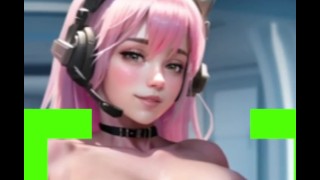 粉色头发的动漫变性女孩骑着你的鸡巴