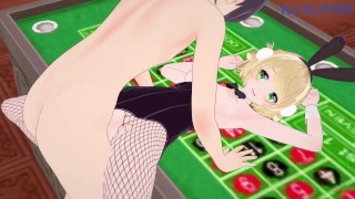 Shigure Ui (Bunny Girl) and I have intense sex in the casino. - VTuber Hentai
