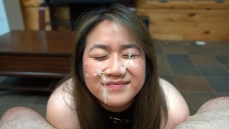 Asian Slut Sucks Cock & Gets Thick Facial