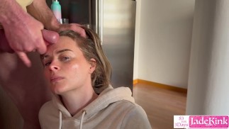 Blue eyed hottest stunning beauty blowjob and facial
